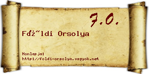 Földi Orsolya névjegykártya